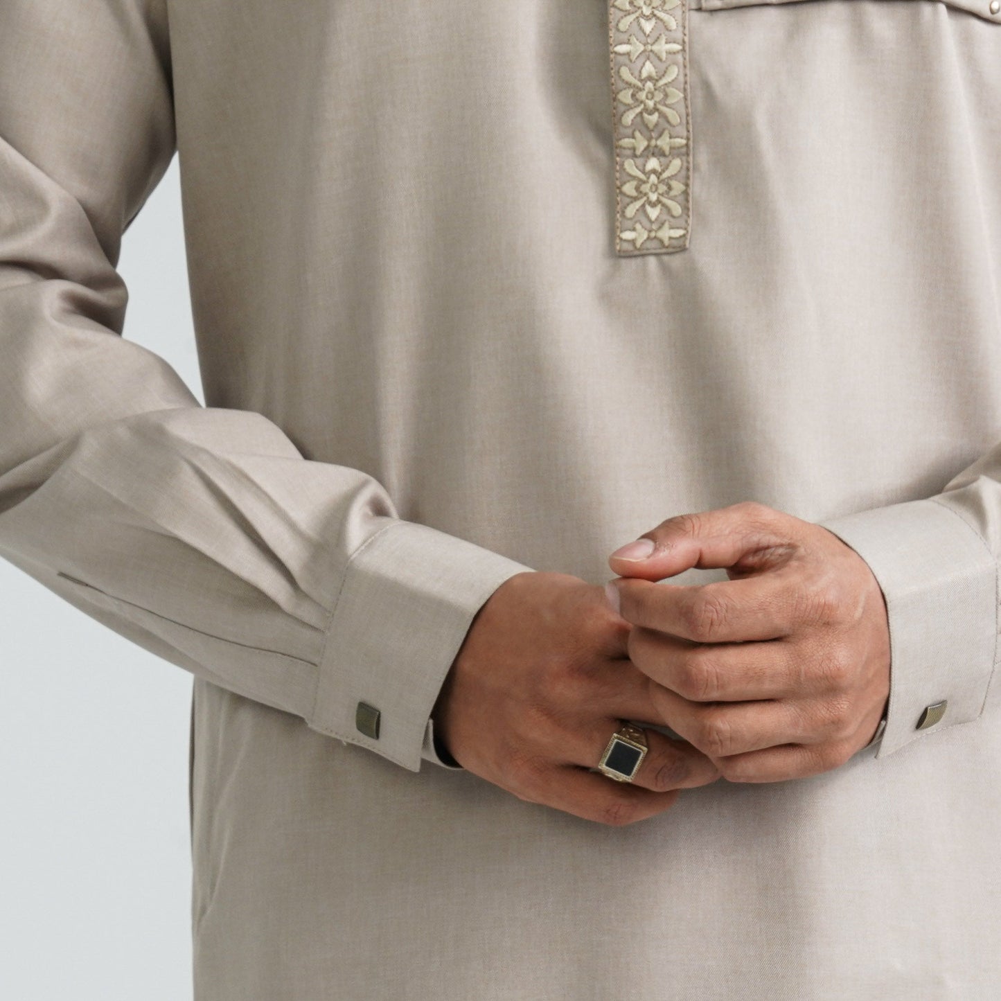 Men’s Brown Embroidered Panjabi