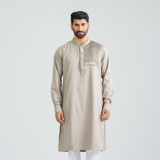 Men’s Brown Embroidered Panjabi