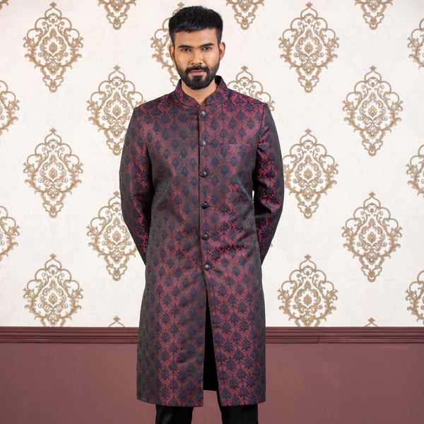 MENS SHERWANI-MAROON