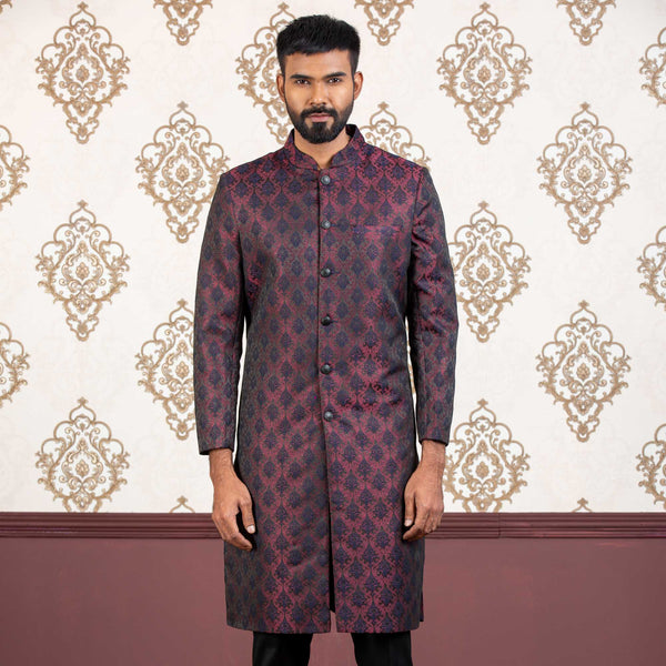 MENS SHERWANI-MAROON