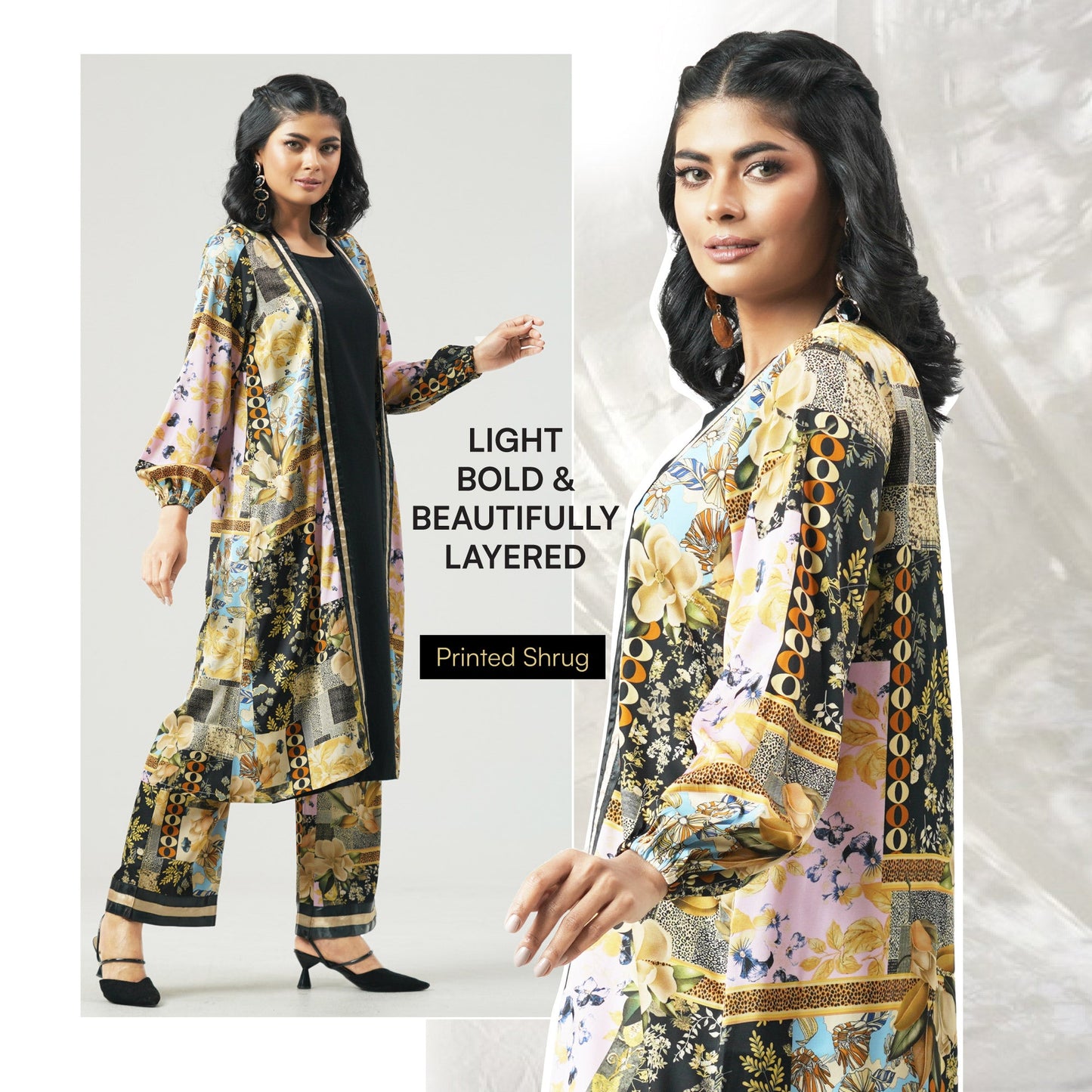 Womens Multi Color Printed Shrug