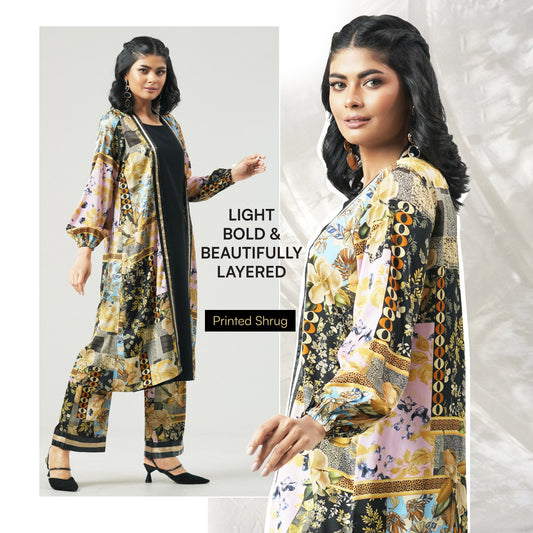 Womens Multi Color Printed Shrug