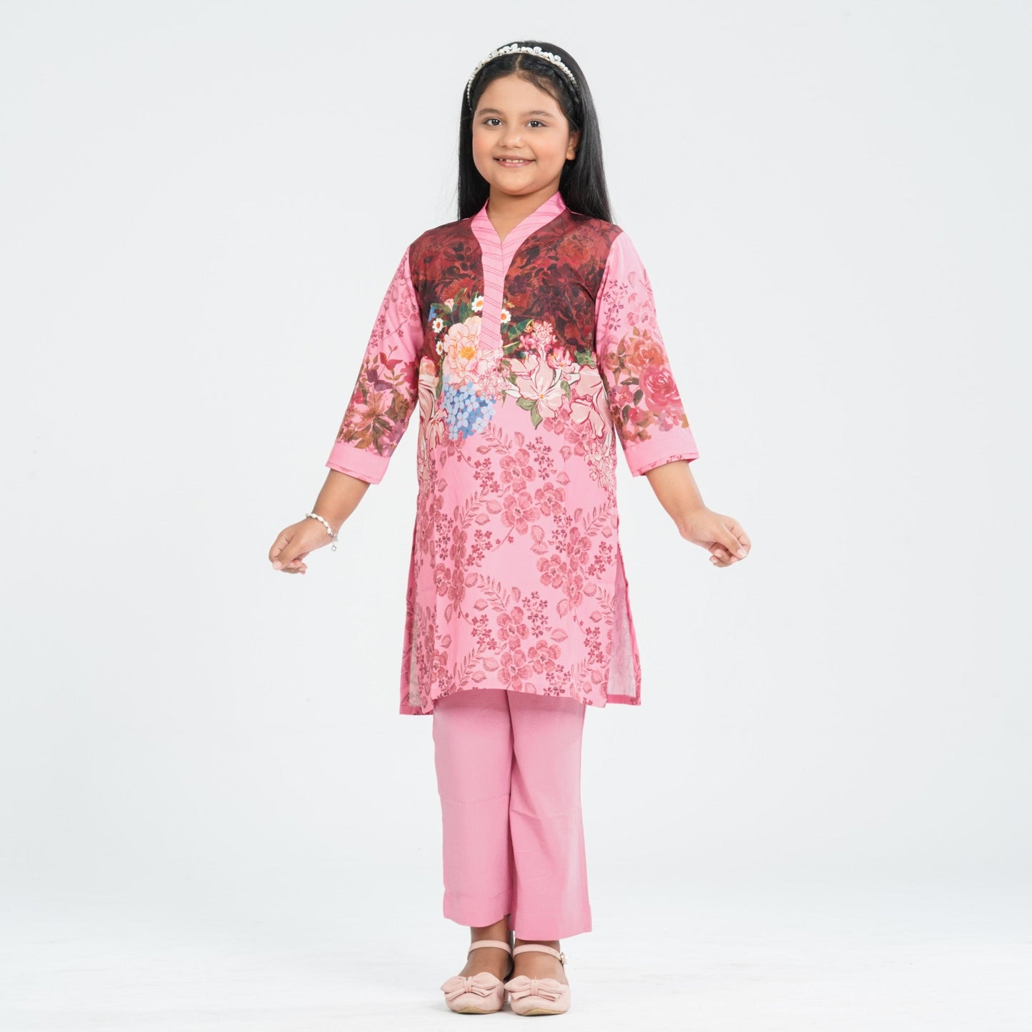 Girl’s Silk Two Piece Set