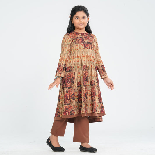 Girls Silk Two Piece Set