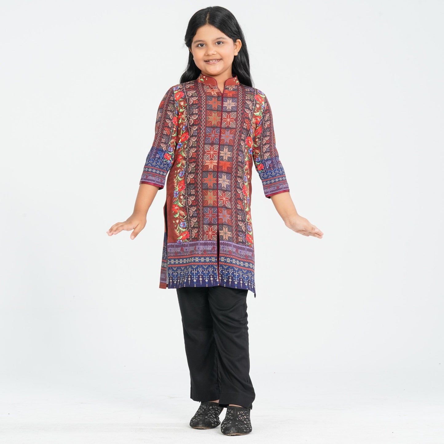 Girl's Blended Silk Two Piece Set