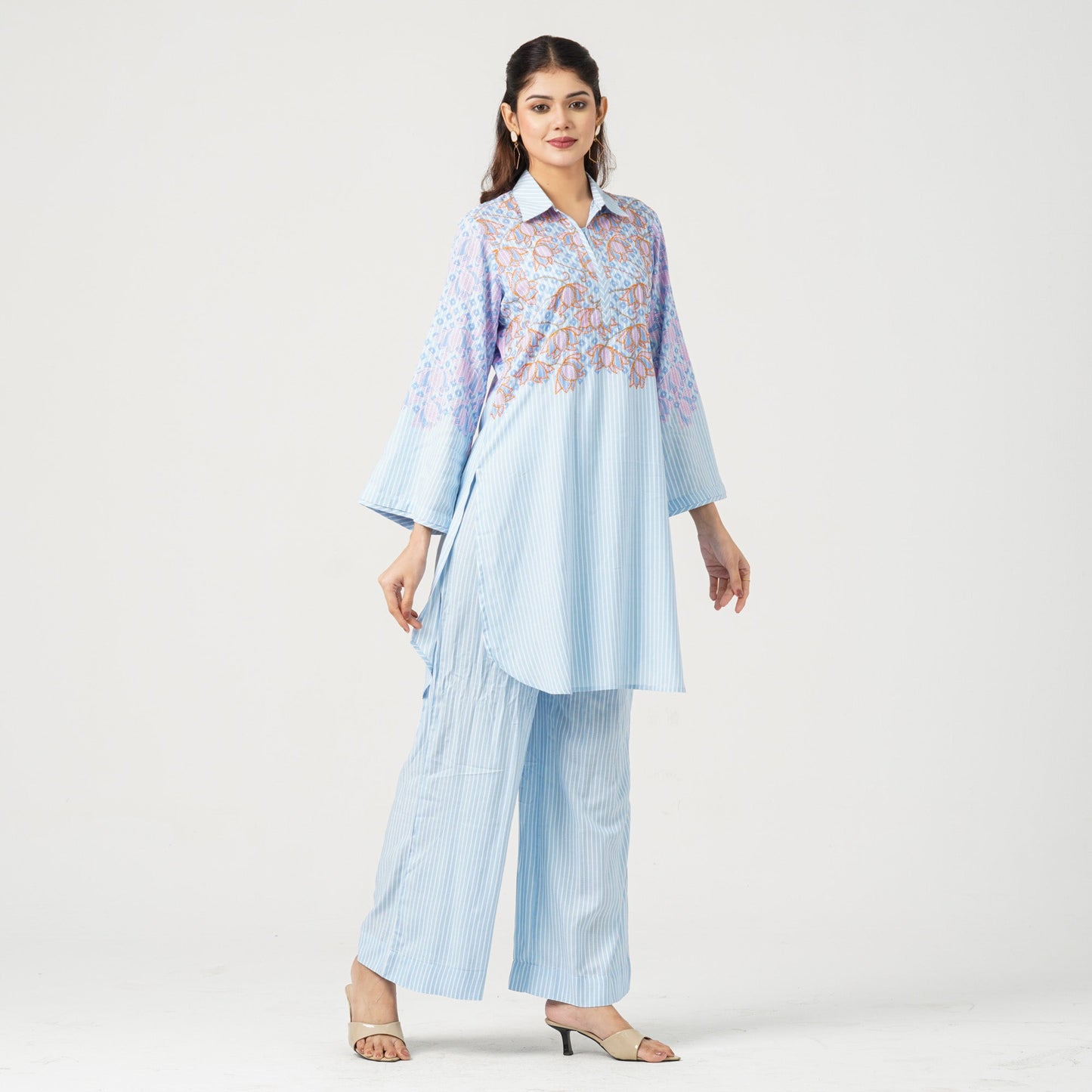 Women’s Embroidered Viscose Two-Piece Set