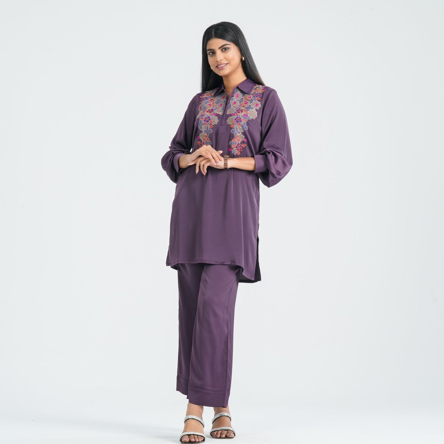 Women’s Crepe Silk Two-Piece Ethnic Set