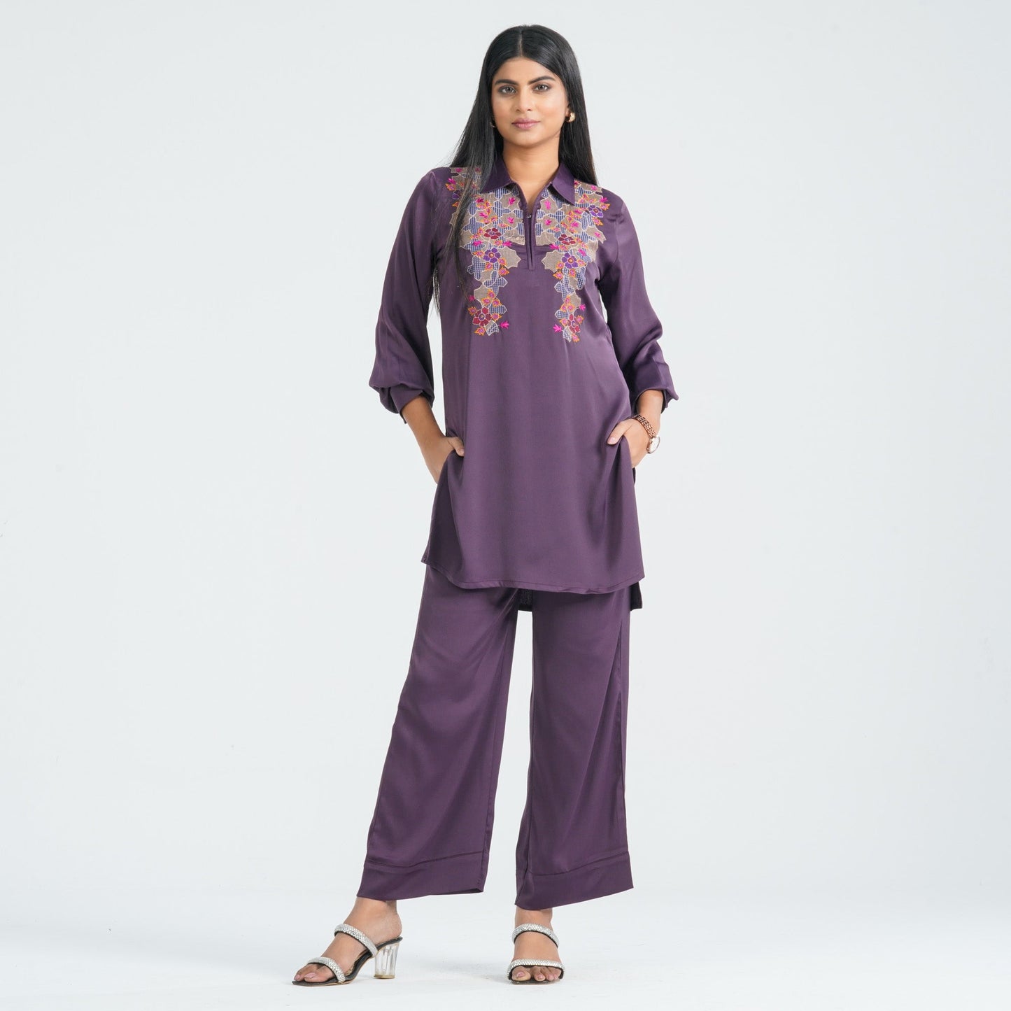 Women’s Crepe Silk Two-Piece Ethnic Set