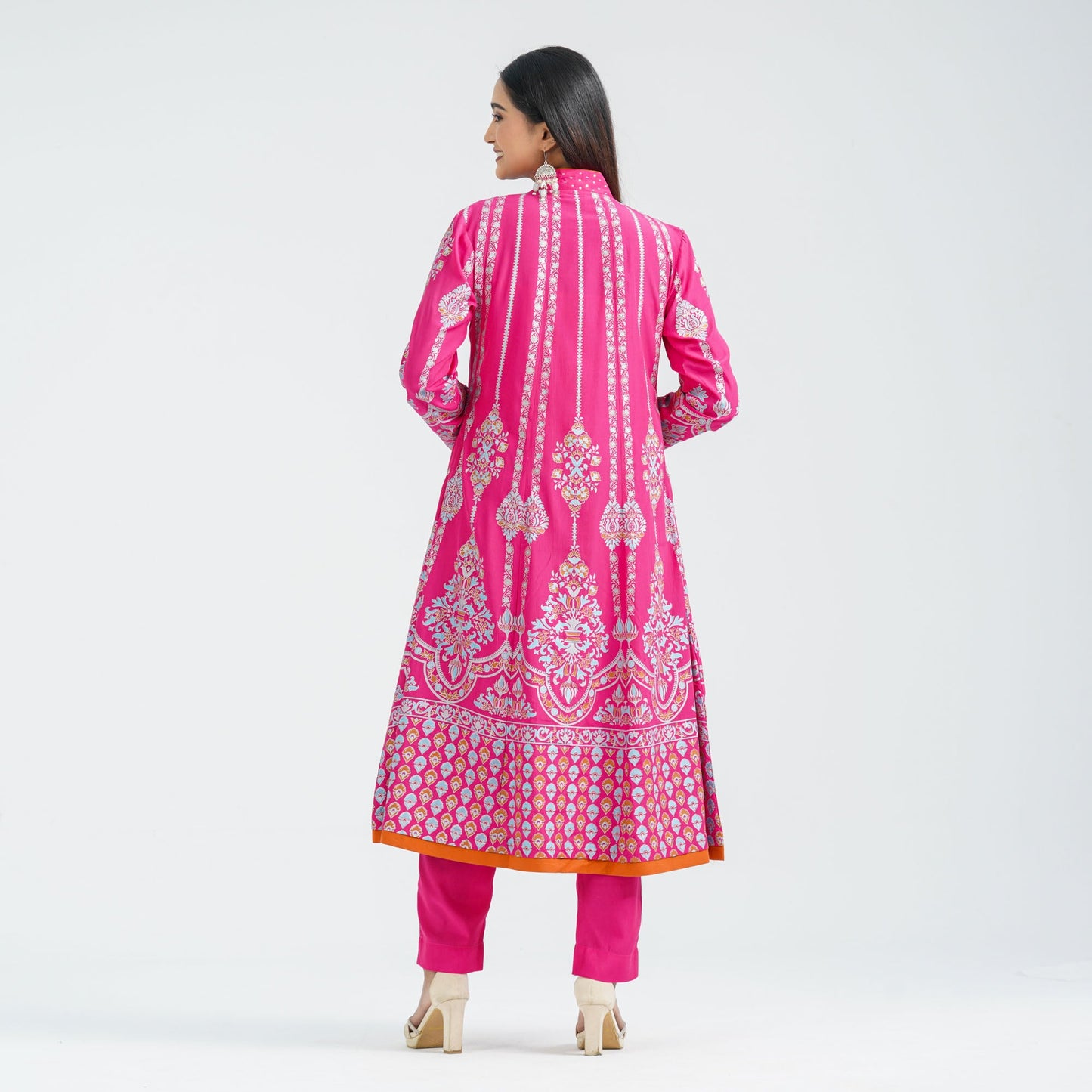 Women’s Magenta Silk Embroidered Two Piece Set