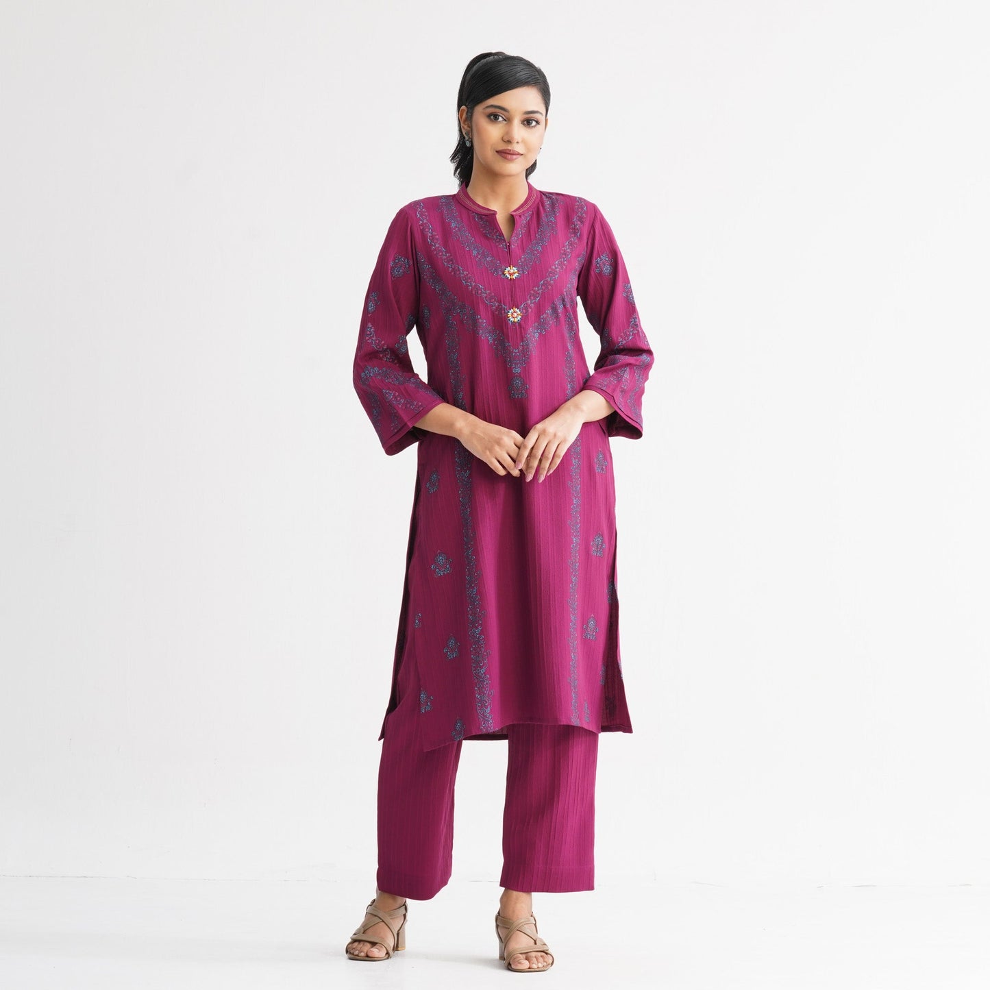 Womenâ€™s Maroon Two Piece Set