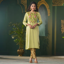 Load image into Gallery viewer, Women’s Sea-Green Velvet Kurti
