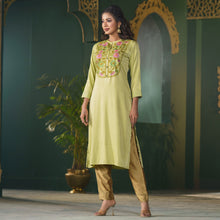 Load image into Gallery viewer, Women’s Sea-Green Velvet Kurti
