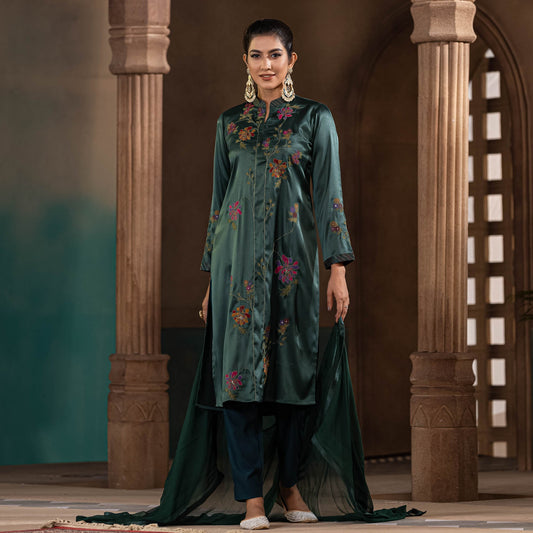 Women's Green Zardozi Set