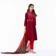 Load image into Gallery viewer, Womens Maroon Embroidered Silk Set
