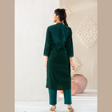 Load image into Gallery viewer, Womens Green Ethnic 3Pcs Set
