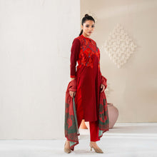 Load image into Gallery viewer, Womens Red Ethnic 3Pcs Set
