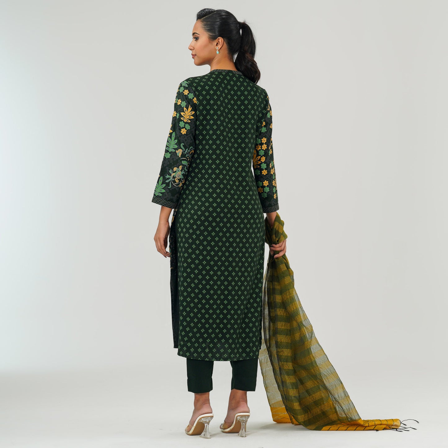 Womens Multi Color Embroidered 3 Piece Set