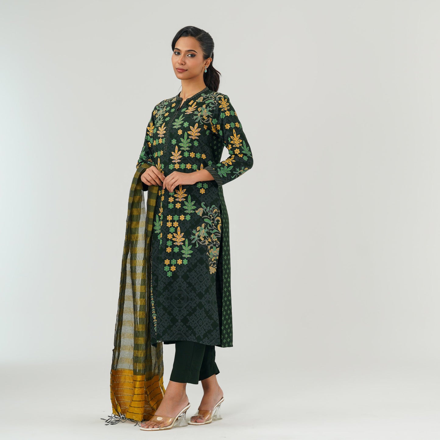 Womens Multi Color Embroidered 3 Piece Set