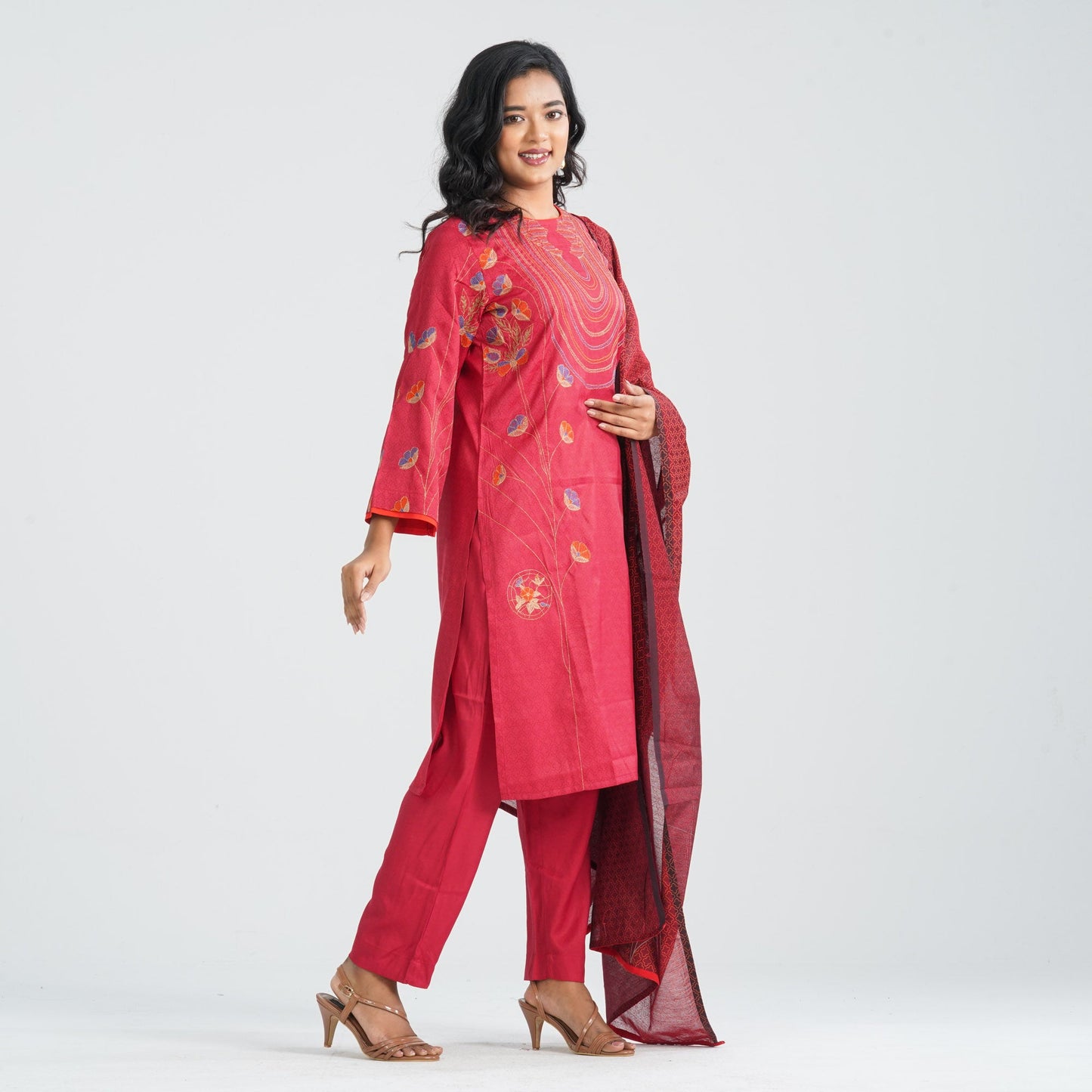 Women Blended Silk Three Piece Set
