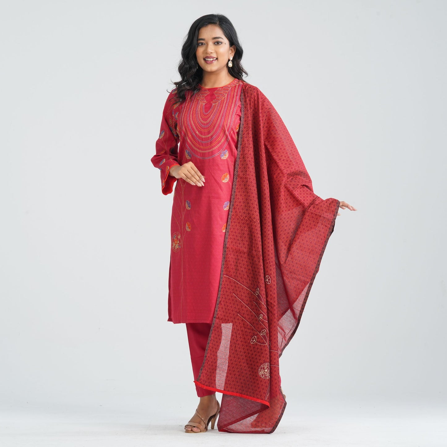 Women Blended Silk Three Piece Set