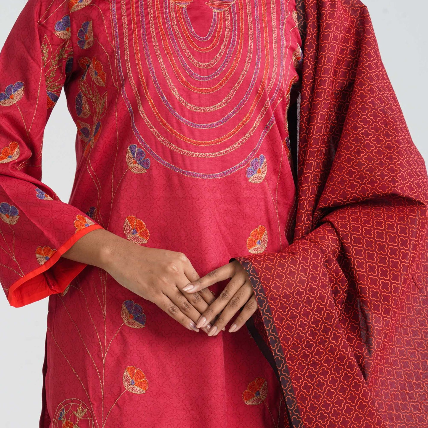 Women Blended Silk Three Piece Set