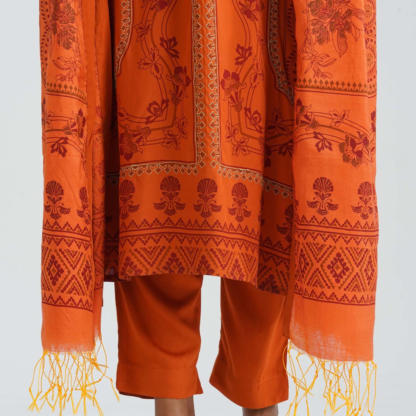 Women Orange Three Piece Set