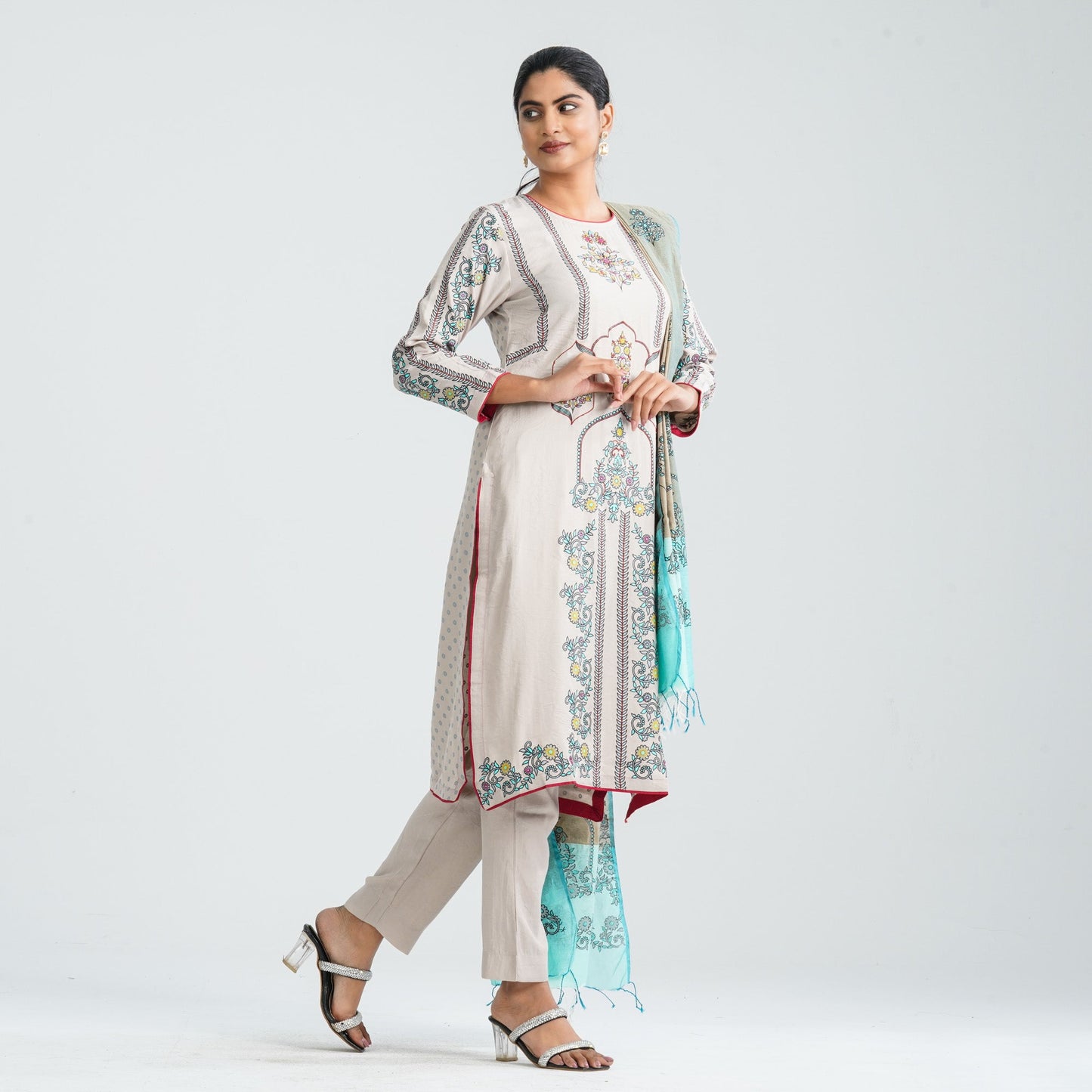 Women Blended Silk Three Piece Set