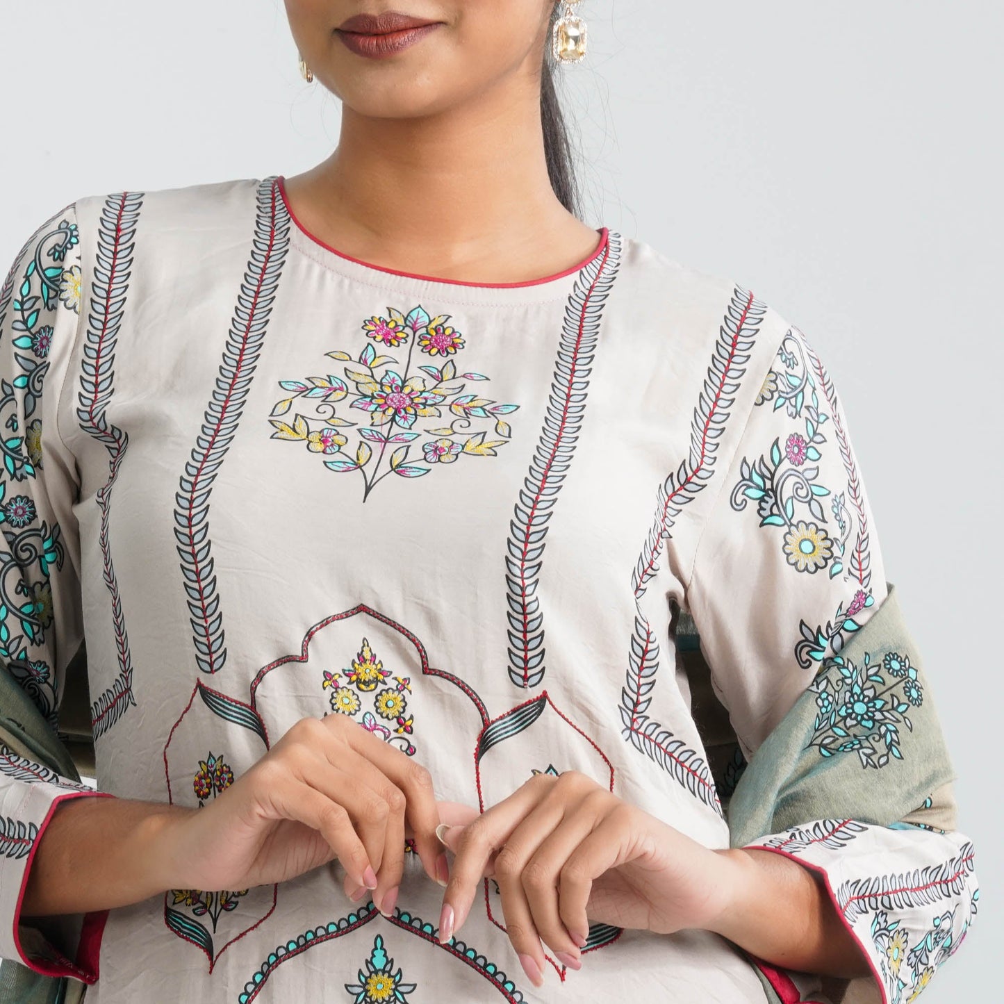 Women Blended Silk Three Piece Set