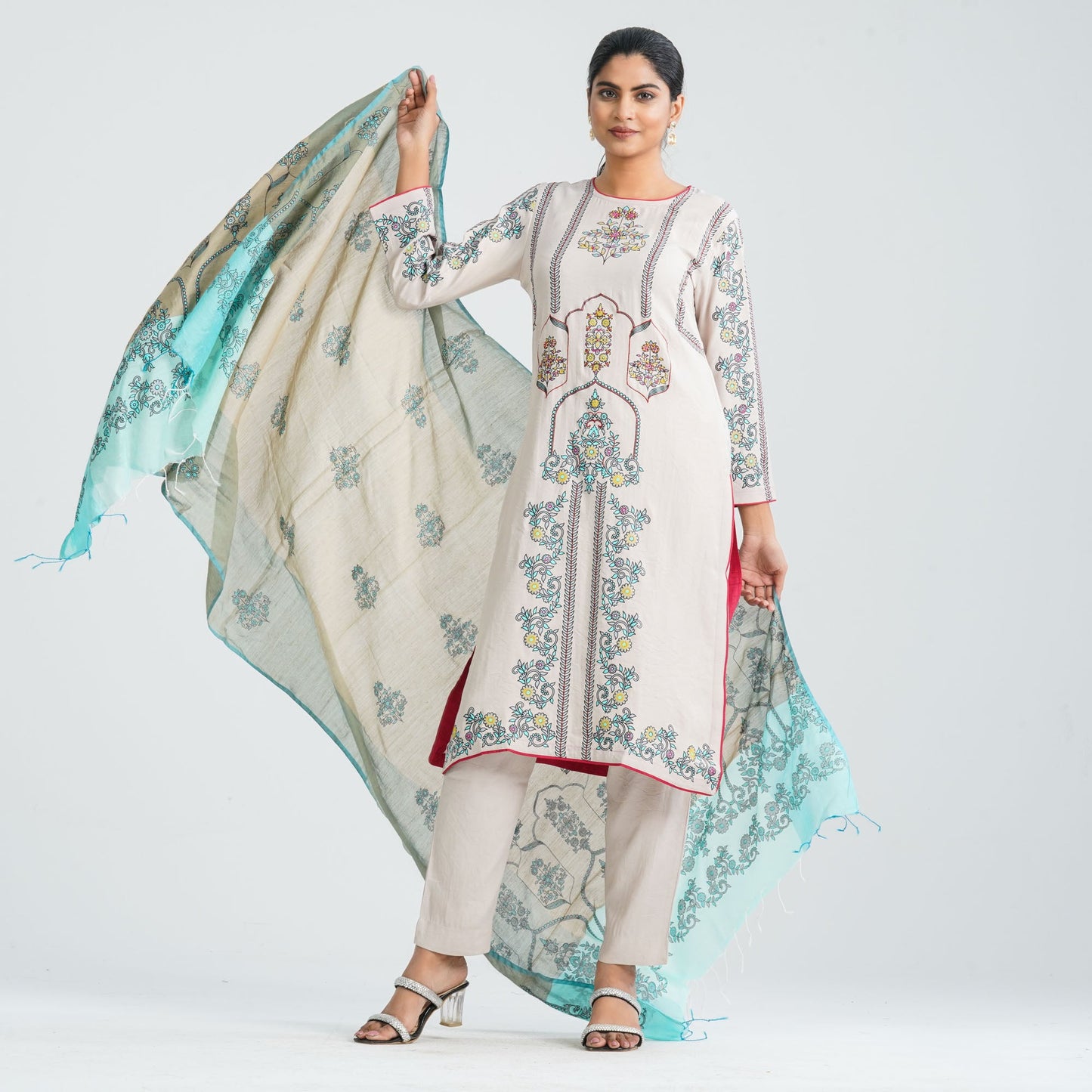 Women Blended Silk Three Piece Set