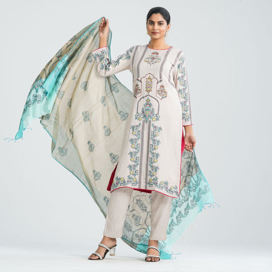 Women Blended Silk Three Piece Set
