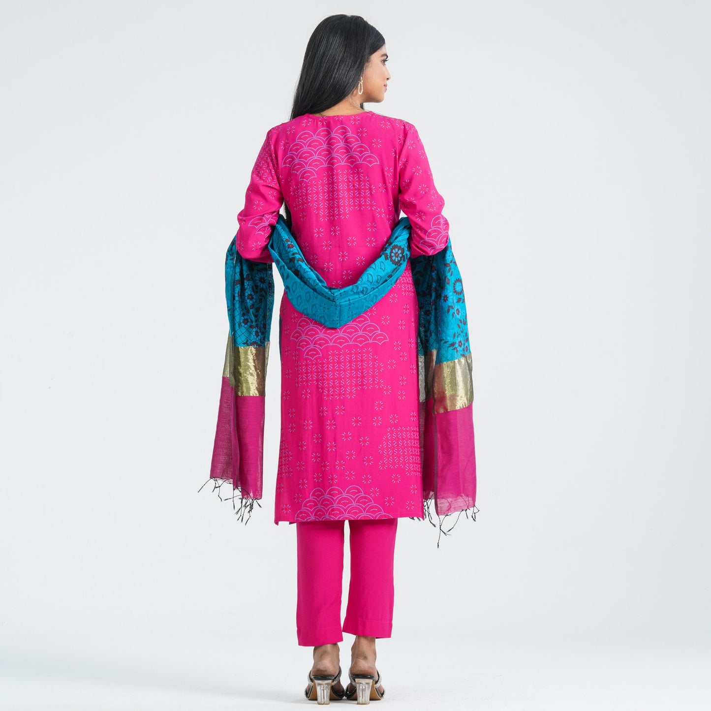 Women Blended Silk Three Piece Set
