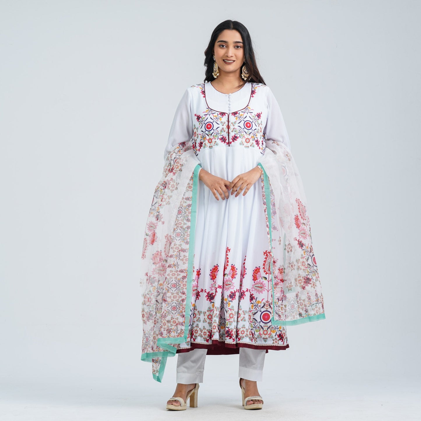 Womenâ€™s Floral Georgette Three Piece Set