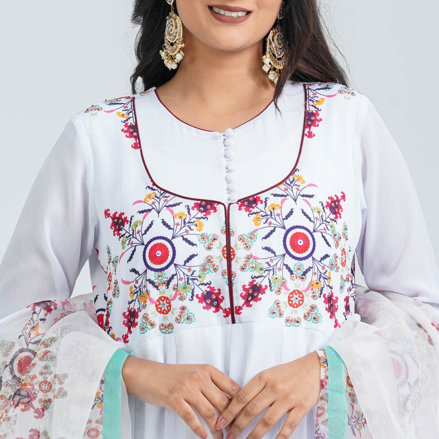 Womenâ€™s Floral Georgette Three Piece Set