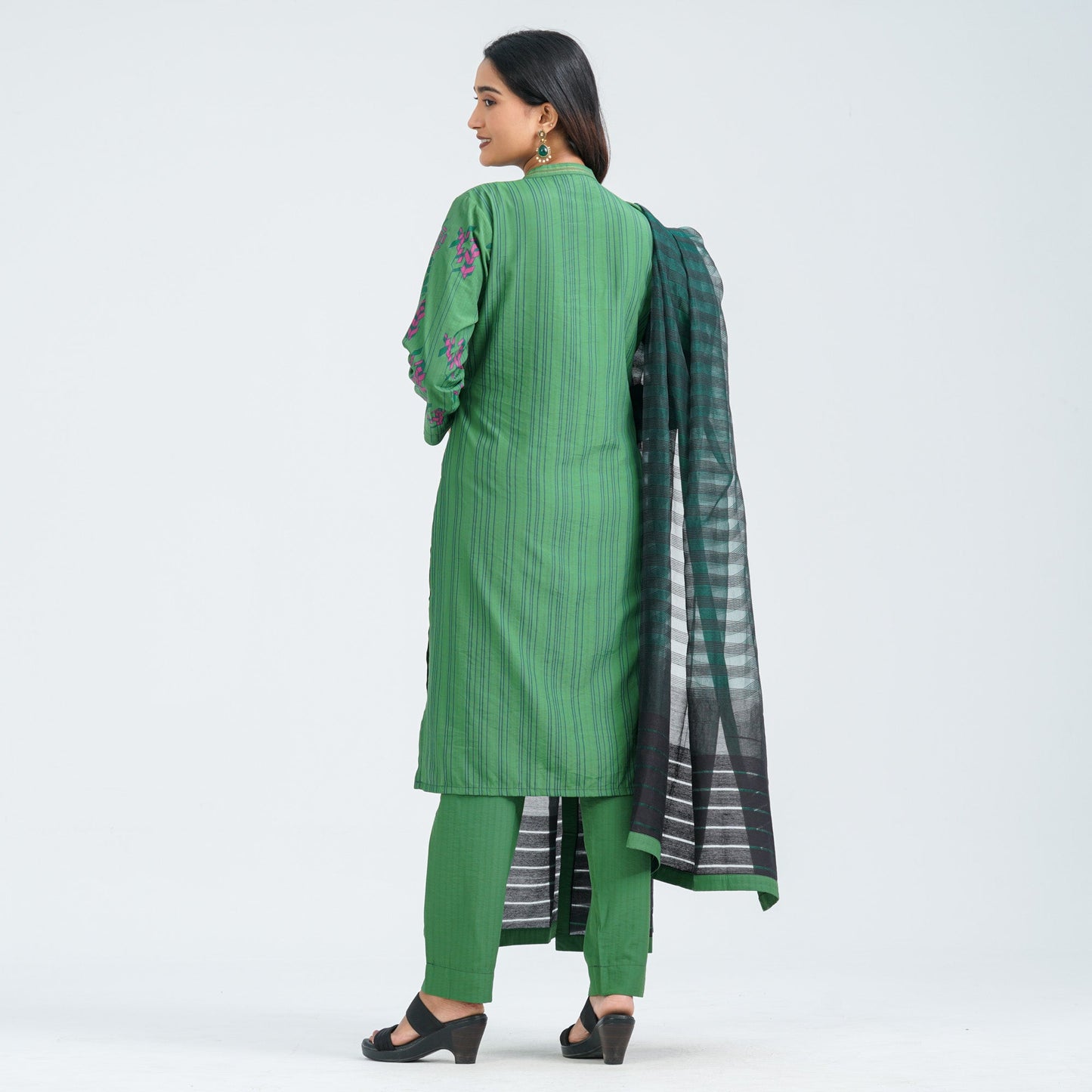 Women’s Green Cotton Three Piece Set