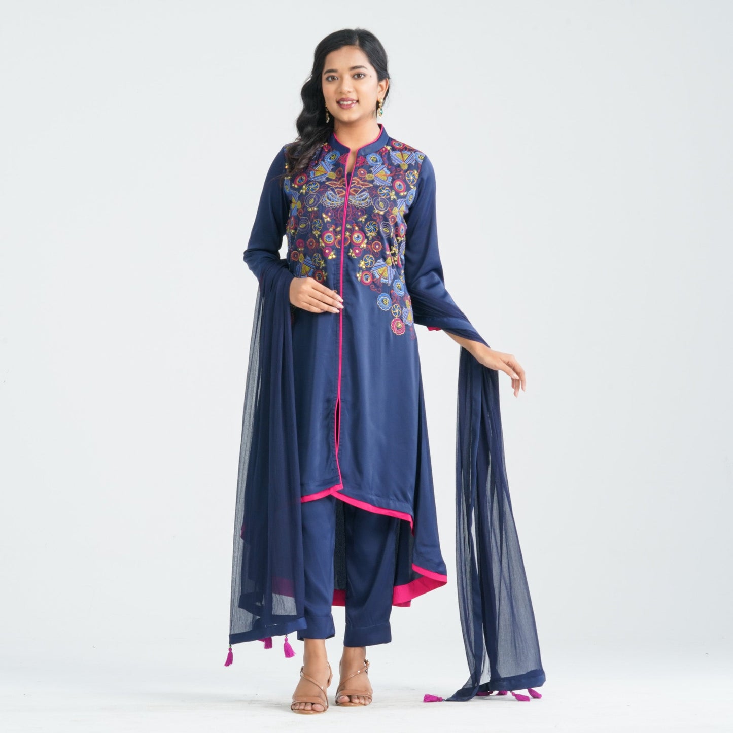 Women Blended Silk Three Piece Set