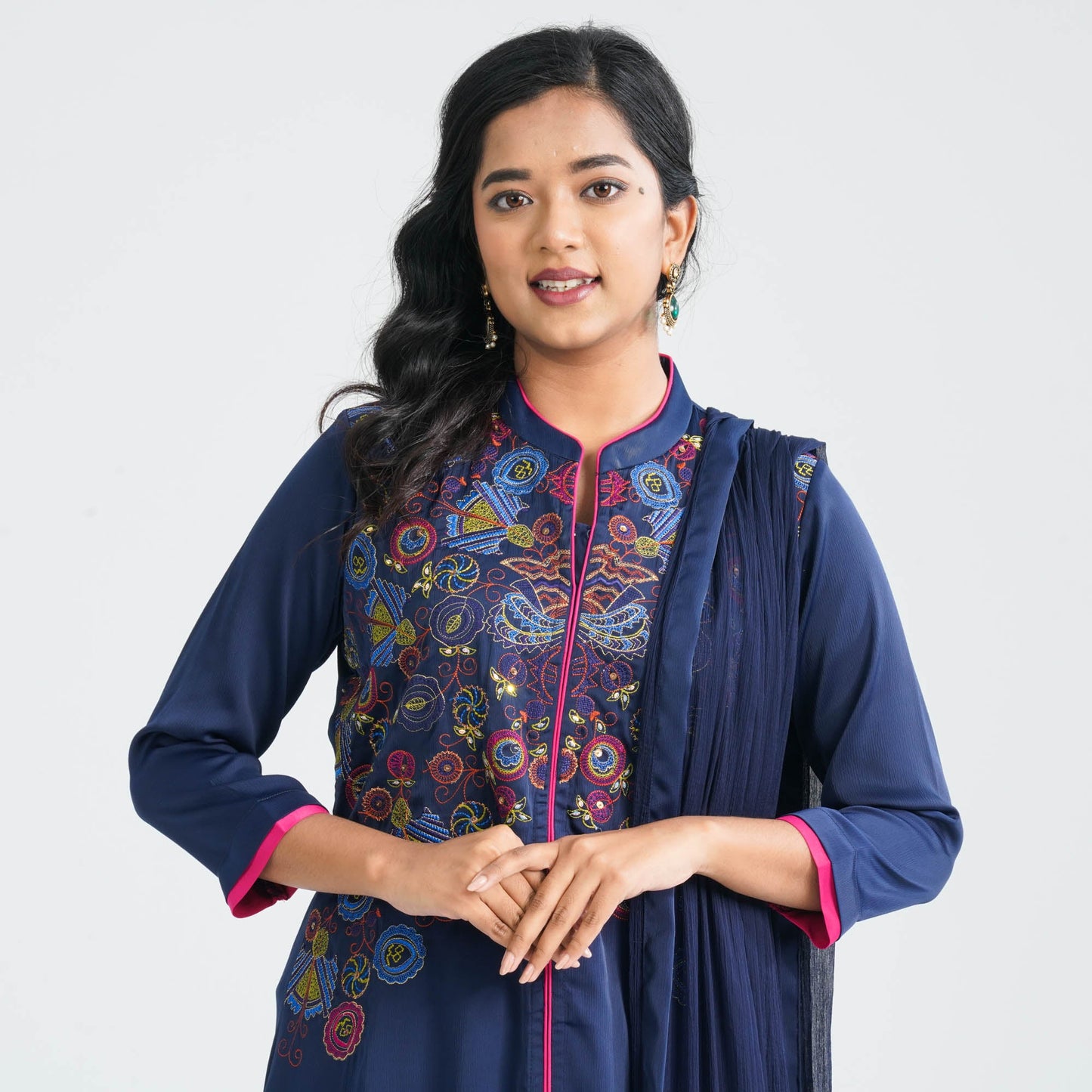 Women Blended Silk Three Piece Set