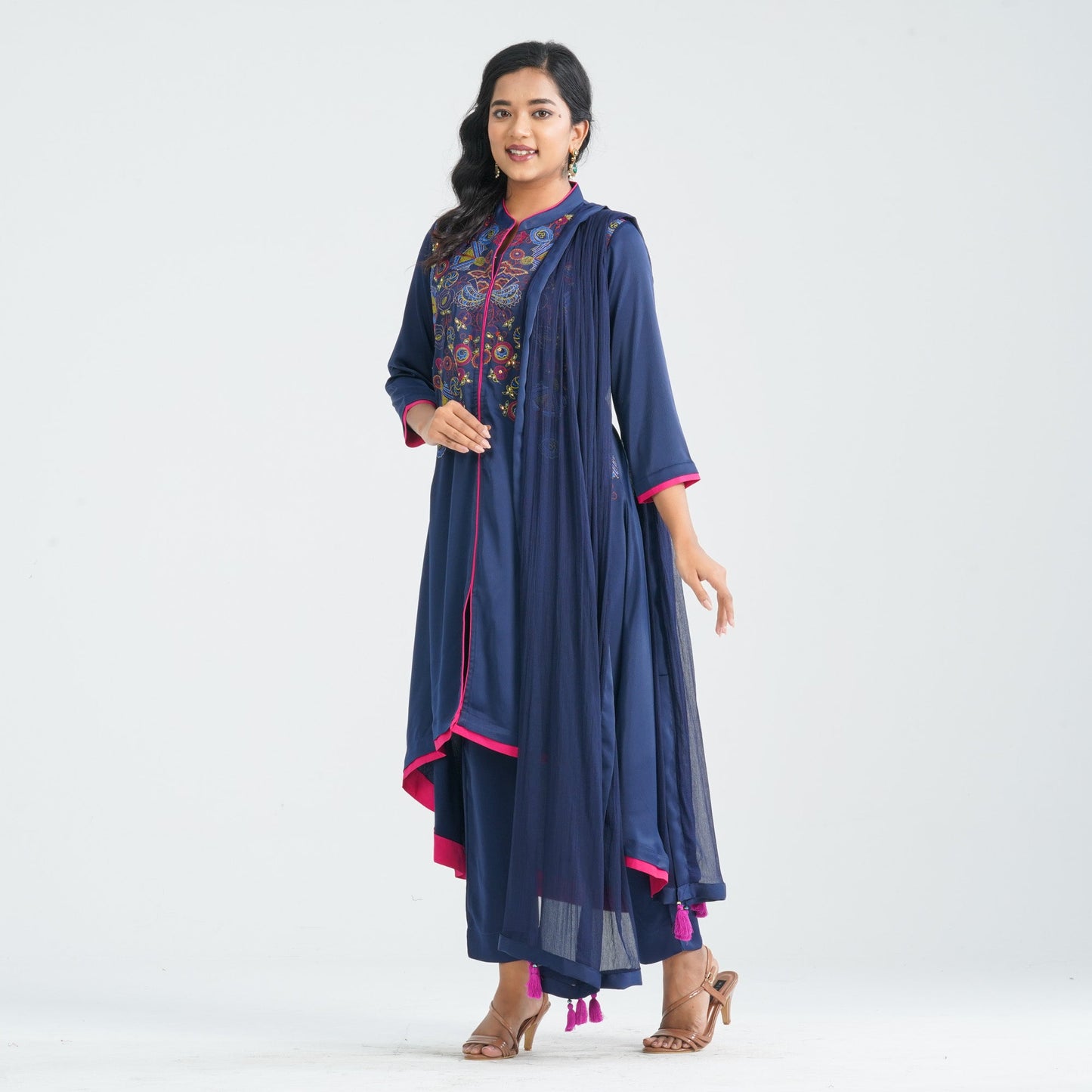 Women Blended Silk Three Piece Set