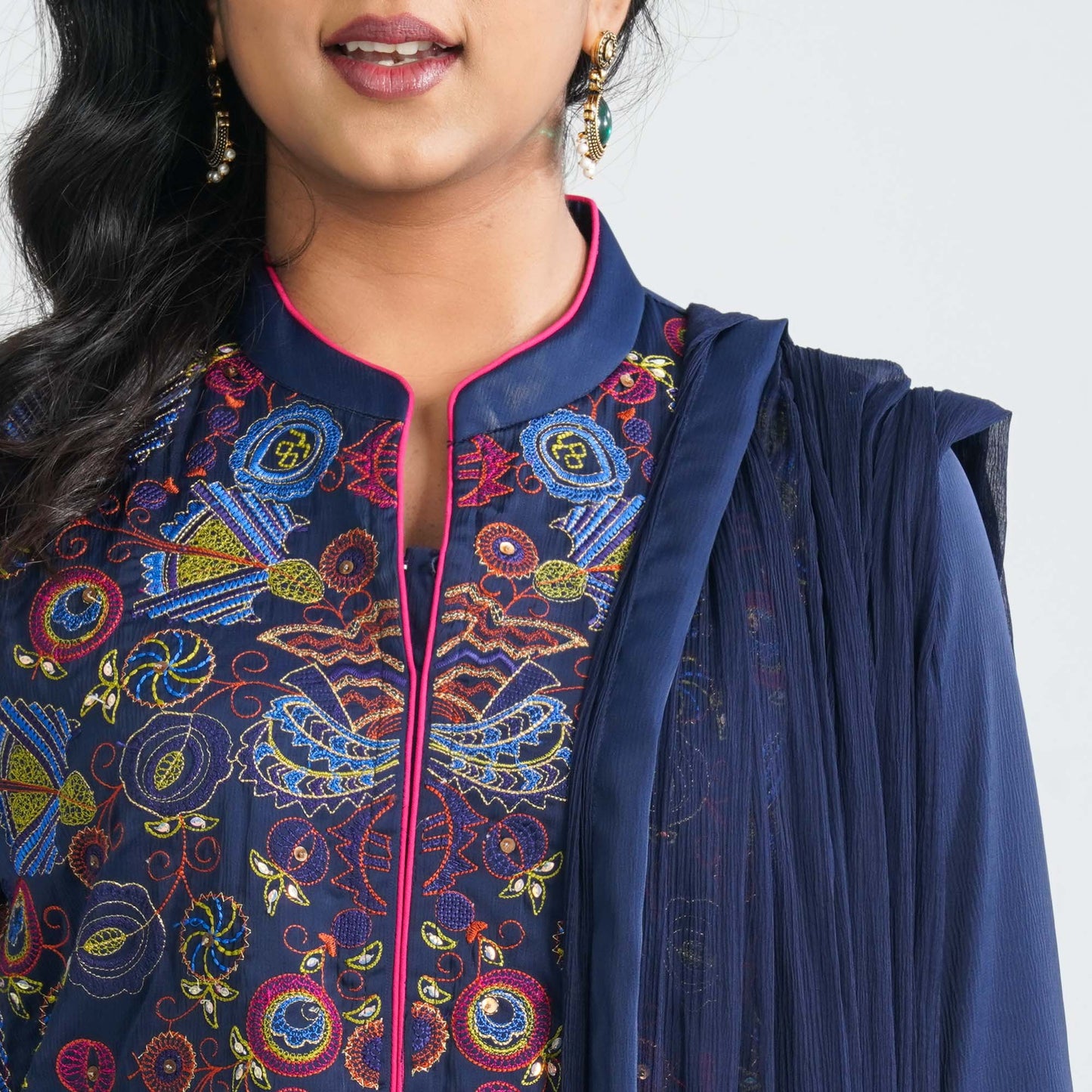 Women Blended Silk Three Piece Set
