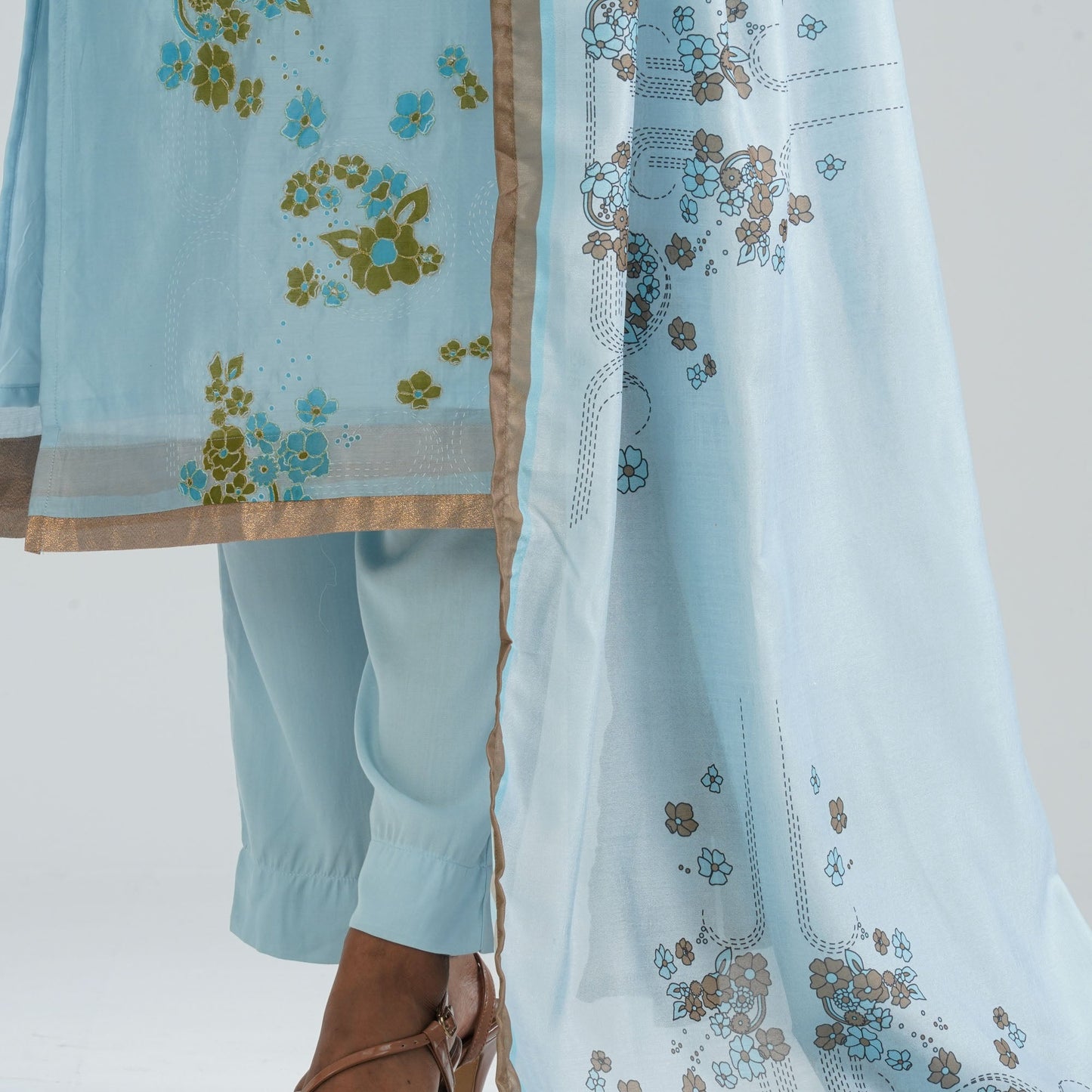 Women's Sky Blue Three PIece Set