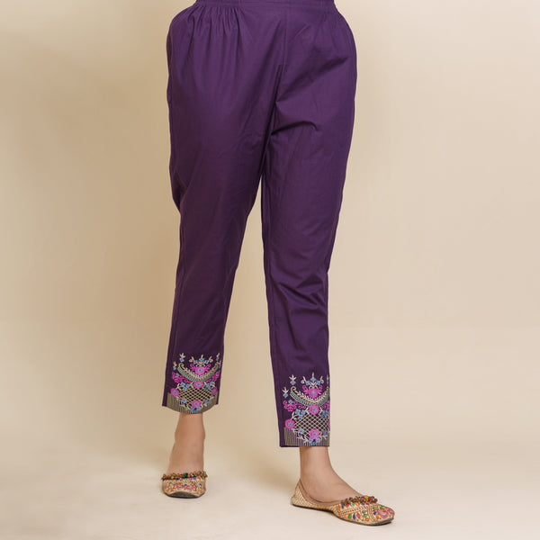 Women’s Violet Embroidered Bottom