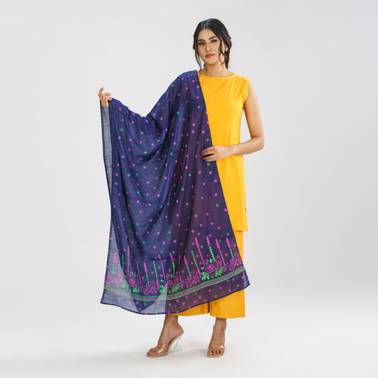 Womens Navy Blue Ethnic Orna