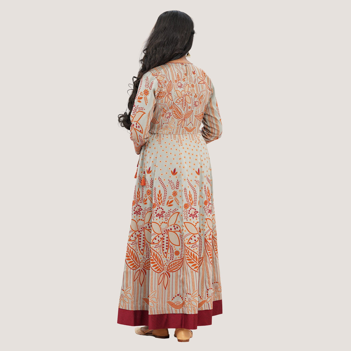 Womens Olive Kalidar Gown