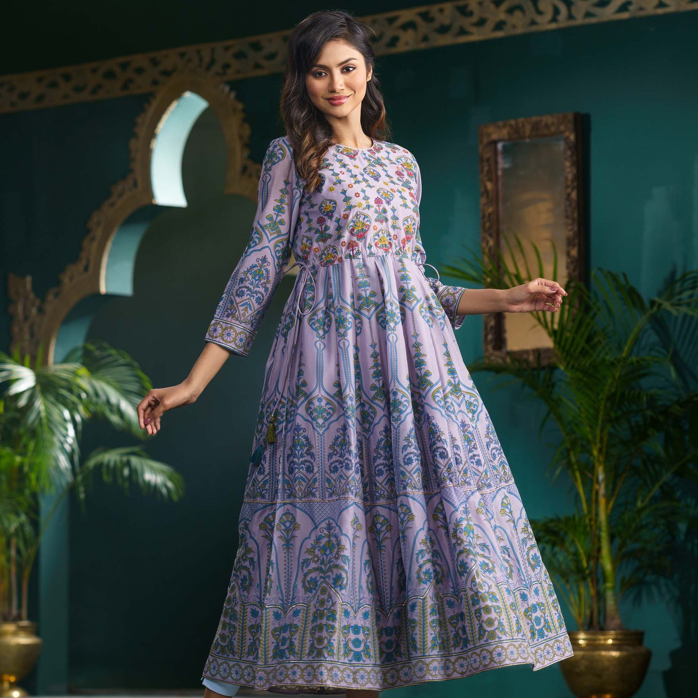 Women Ash Ethnic Gown