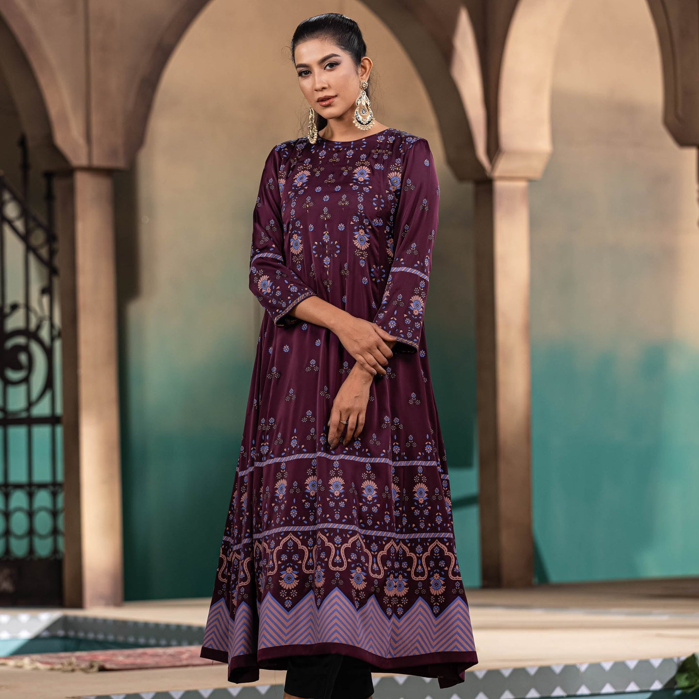 ETHNIC PREMIUM GOWN-CINNAMON