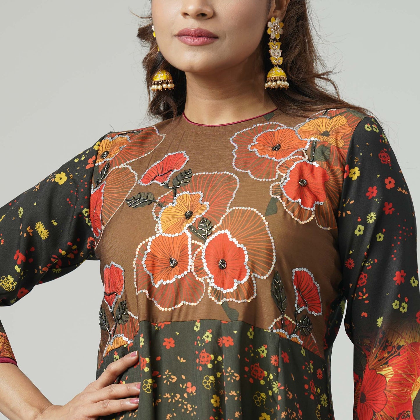 Womens Multi Color Anarkali Gown