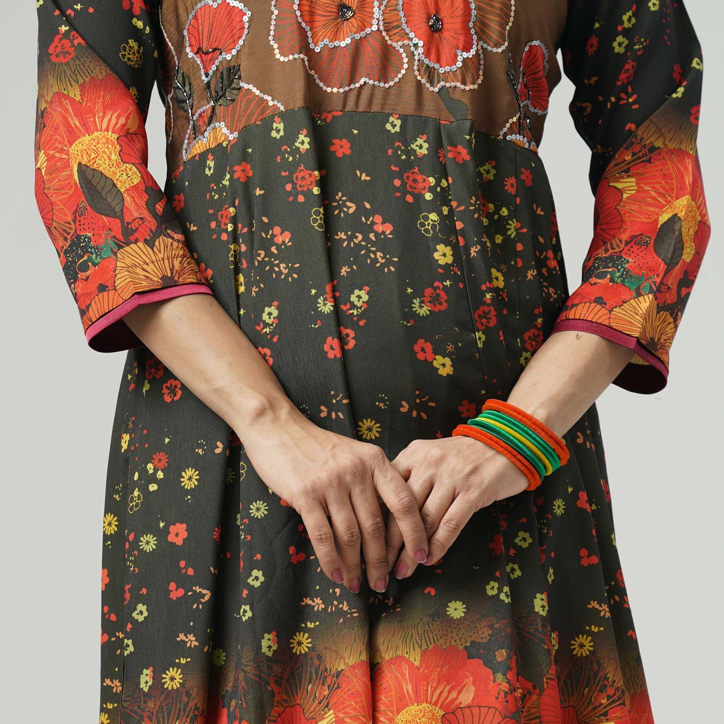 Womens Multi Color Anarkali Gown