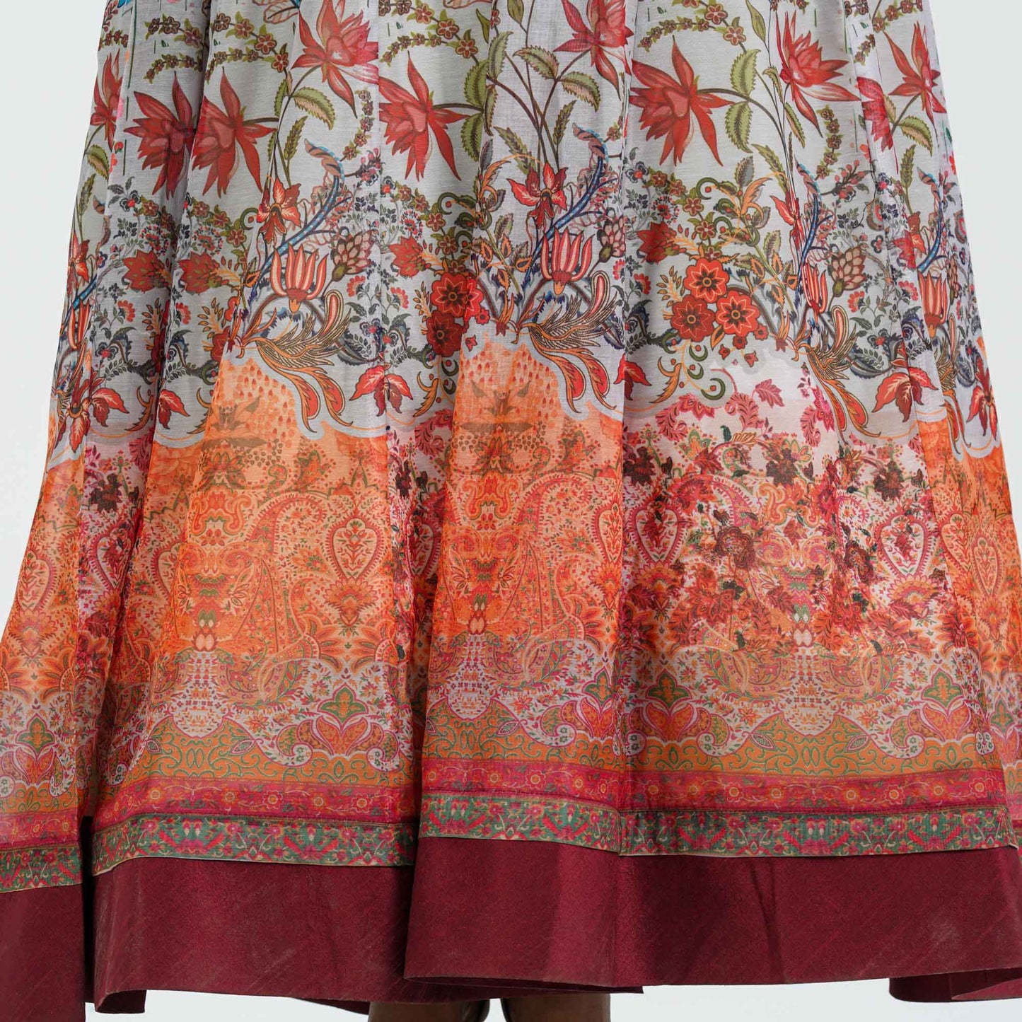 Womenâ€™s Floral Half Silk Gown