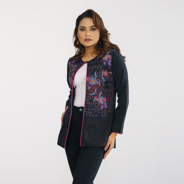 Ethnic Embroidered Silk Jacket