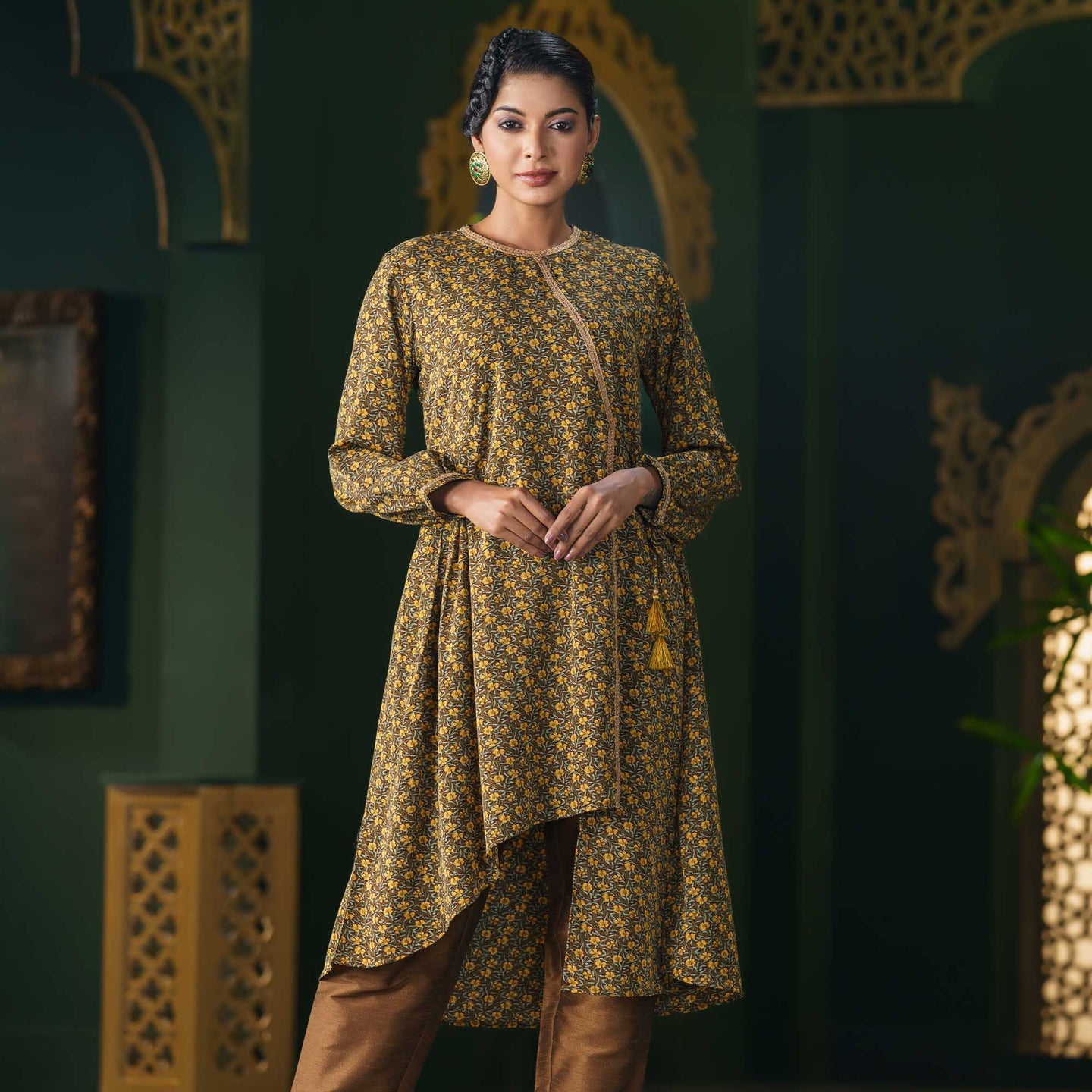 Yellow Print Kurti