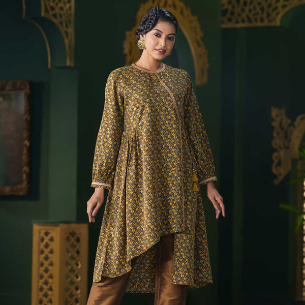 Yellow Print Kurti